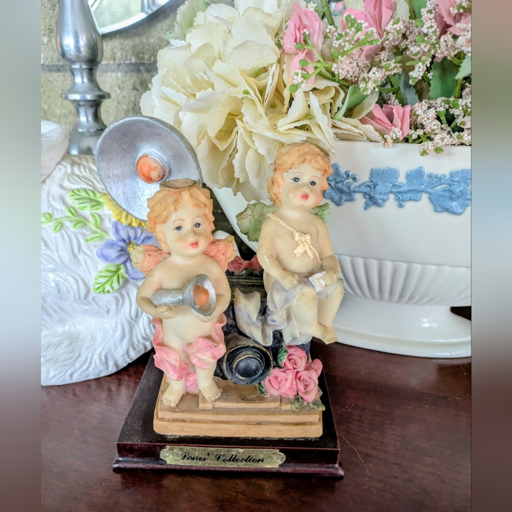 Angels  With Photographers Camera Figurine